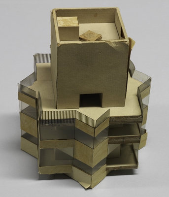 Kaknästornet. 
Skissmodell av tv- och radiotorn.