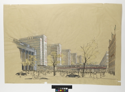 Hötorgscity.
Illustration av Hötorgsskraporna.