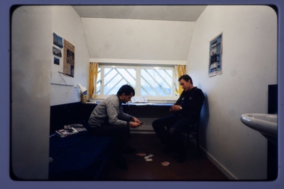 Fängelseceller.
Modell i full skala, lokalanstalt spaltfönster.