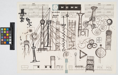 Kaknästornet. 
Skiss av tv- och radiotorn.