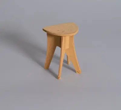 Skissmodell av pall.
Kristofferskolan.
