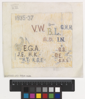 Göteborgs rådhus.
Skiss av matta.