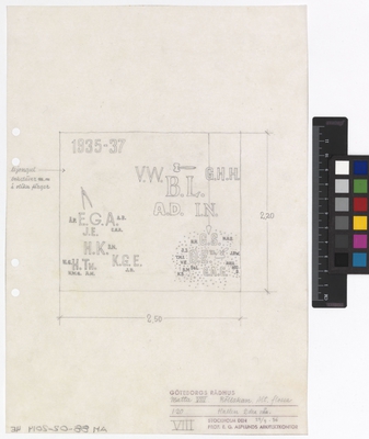 Göteborgs rådhus.
Skiss av matta.