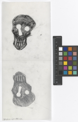 Skogskapellet, entré
Skiss av nyckelhål
Skogskyrkogården