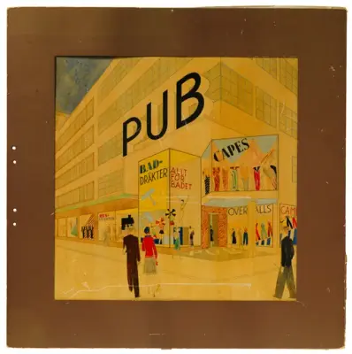 PUB Varuhus
Skiss till utbyggnad
Illustration av skyltfönster