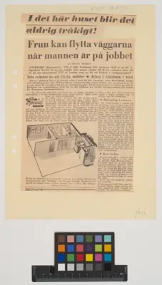 Bostadshus i Järnbrott.
Tidningsartikel, Expressen.