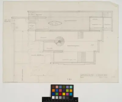 Jokkmokk museum, senare Ájtte, Svenskt fjäll- och samemuseum.
Plan.