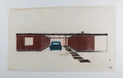 H55, elementhus.
Bo med bil, illustration av garageuppfart.