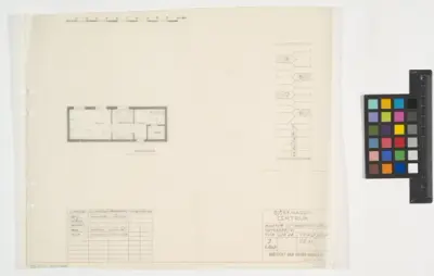 Kvarteret Duggregnet i Björkhagen.
Plan av enrumslägenhet.