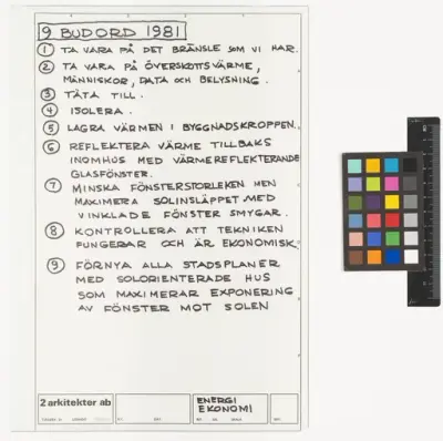 Control Data.
Lista med budord.