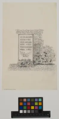 Skiss av gravsten
Hilda Ahlgrens grav