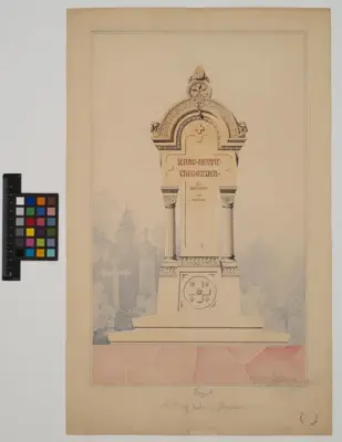 Gravsten för biskop Johan Henrik Thomanders familjegrav
Illustration av gravsten