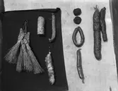 Svensk allmogekost. Köttets användning. Olika slags korv. Tullkorv, fläskkorv, köttkorvar av nötkreatur, pölsa av nötkreatur, isterrulle. 