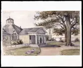 Skärva herrgård, Blekinge, 10 juli 1869. Akvarell av Fritz von Dardel, 1869