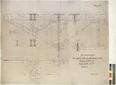 Järnkonstruktion för uppbärande af takryttare till Nordiska Museet. Gallerbjälke. Ritn No 2