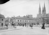 Drottninggatan och Fyristorg mot väster, Fjärdingen, Uppsala 1901 - 1902