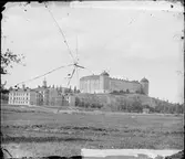 Akademiska sjukhuset och Uppsala slott från söder, Uppsala sannolikt 1860-tal