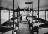 Landsvägsbuss, sannolikt Uppsala, interiör 1947