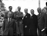 Grupporträtt med män, sannolikt i Uppsala, juli 1946