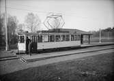 Spårvagn på Granebergslinjen, ändstationen vid Graneberg, Uppsala augusti 1928