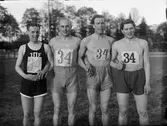 Stafettlag från Upsala Idrottsförening, UIF,  på Studenternas Idrottsplats, Uppsala 1939