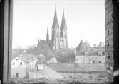 Stadsvy med Uppsala domkyrka, Uppsala 1937