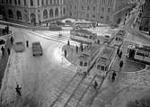 Spårvagnar på Stora Torget, Uppsala 1939