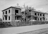 Flerfamiljshus under byggnation, Uppsala 1942