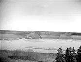 Landskapsvy vid Övre Föret där Sävjaån rinner ut i Fyrisån, Ultuna, Uppsala 1915