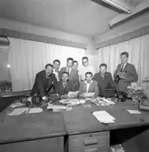 VM-staben samlad i Uddevalla den 6 juni 1958 inför fotbollsmatch mellan Brasilien och Österrike två dagar senare