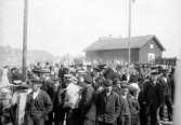 Bilden är tagen vid Skandinaviska Fiskerimötets i Marstrand besök på Mollösund 1904, vilket föranledde den stora folksamlingen med uppklädda människor.