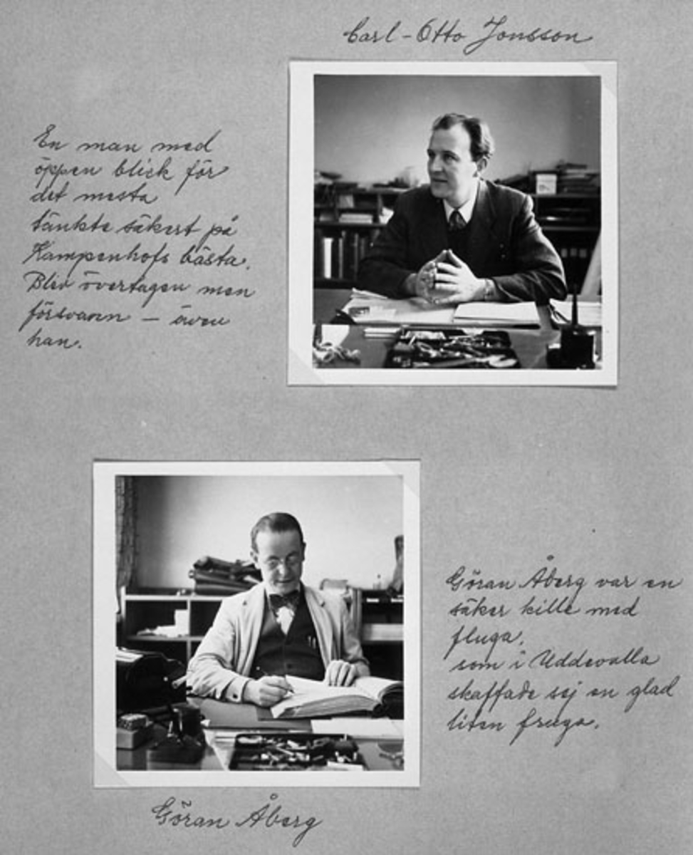Holger Eriksson, Upper picture: Karl-Otto Jonsson A man with an open look for the most part certainly thought of Kampenhof’s best interests. Was taken over but he was lost. Lower image: Göran Åberg Göran Åberg was a safe guy with fly, who acquired a happy little wife in Uddevalla.