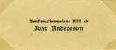 Text på kortet: Konfirmationsminne 1933 av Ivar Andersson.