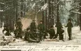 Norske Jaegere. Bivuak i skoven.