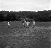 Pojkfotboll på Sotarvallen i Huskvarna.1960-tal.