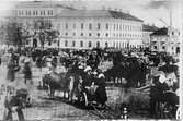 Marknad på Svintorget i Jönköping på 1860-talet.