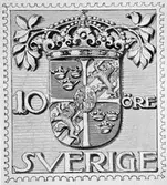 Frimärksförlaga till frimärket Tjänstefrimärke. Valör 10 öre.