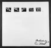 Ej realiserade förslag till frimärke Nattpostflyg, utgivet 9/5 1930. Konstnär: Einar Forseth.