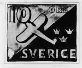Ej realiserade förslag till frimärke Nattpostflyg, utgivet 9/5 1930.  Konstnär: Einar Forseth. Valör 10 öre.
