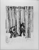 Förslagsteckningar - skisser - till frimärket Domänverket 100 år, utgivet 4/9 1959. Konstnär: Sven Ljungberg. Förslag 