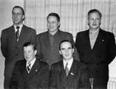 Fem män ur Mölndals Akvarieförenings styrelse 1954.