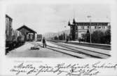Fässbergs jernvägsstation. Vykort, poststämplat 1905. Man ser järnvägsstationen Mölndals nedre, som tillkom 1888.