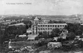 Utsikt över spinneriet och mot Lindome kyrka, 1950-tal.