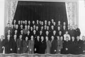 Vävlagareförbundet i västra Sverige, 1940-tal. Ombud från alla fabriker i trakten. Arnold Rosell syns i första raden, sjunde man från höger.