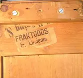 Fraktsedel från järnvägsstationen i Lindome.