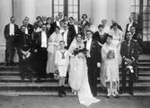 Bröllop mellan Margareta Carlsdotter Sparre och Georg Wendell på Gunnebo slott den 25 september 1922.