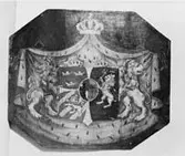 Postskylt från svenska postkontoret i Hamburg, mitten av 1800-talet.