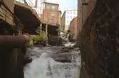 Kulturmiljön vid forsen i Mölndals kvarnby, 1997-07-08.