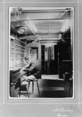 Tjänstgörande i pkp:n är e.o.px Johan Rubin Lindberg. Han
anställdes senare i pensionsstyrelsen (1915), avancerade till
byråchef 1919, avgick med pension 1940 och avled 1.11.1959 i
Djursholm. Repro 18.8.1969 efter originalfoto taget av B. Heurling,
Storlien. Originalfotot tillhör advokatfiskalen Lars Lindberg,
Jovisgatan 2, 151 36 Södertälje.