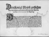 Fotokopia av förordning rörande ryttarpost, svensk post i Tyskland,
utfärdad i december 1683. Original i statsarkivet i Dresden.